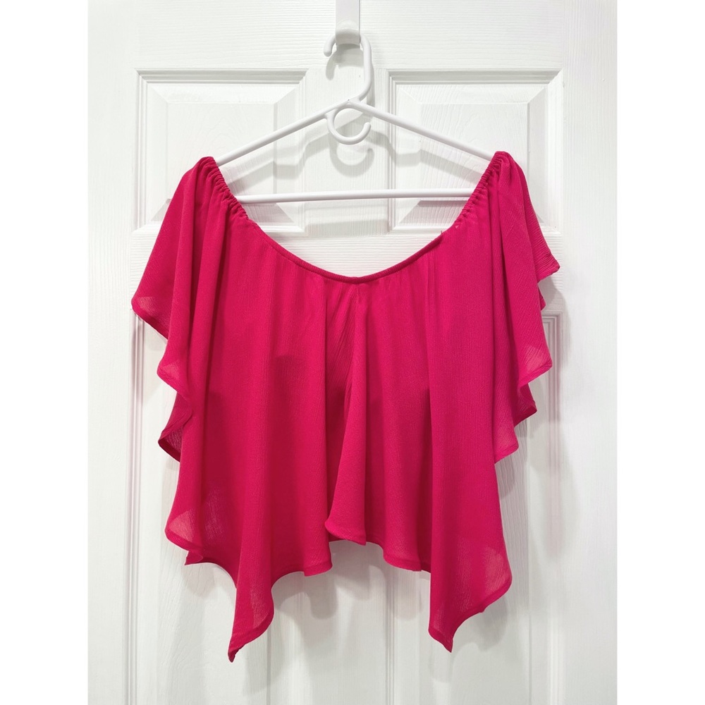 Free People Merpati Off The Shoulder Layered Crop Top